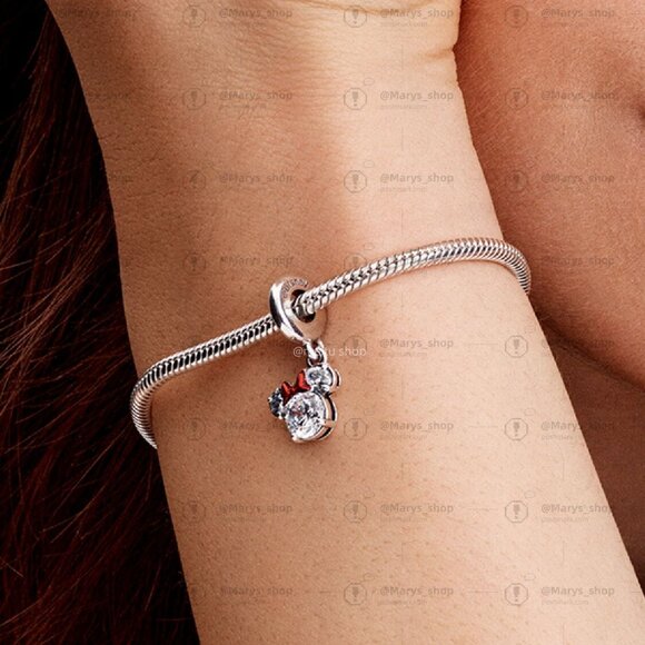 Pandora Disney Minnie Mouse Silhouette Dangle Charm - Picture 4 of 6